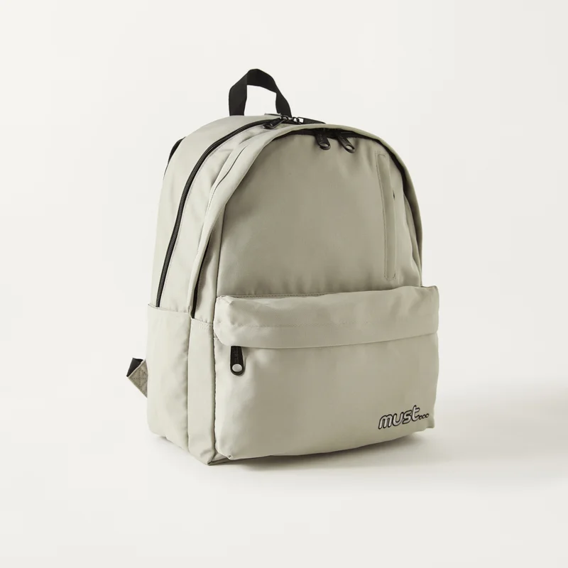 Must Must Solid Backpack for Kids - Grey
